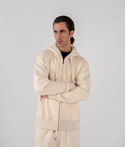 Men's Fleece Zipper Hoodie (Ivory)